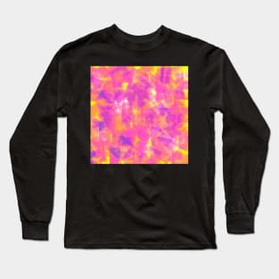 Layers Abstract Pink Purple Blue on Yellow Long Sleeve T-Shirt